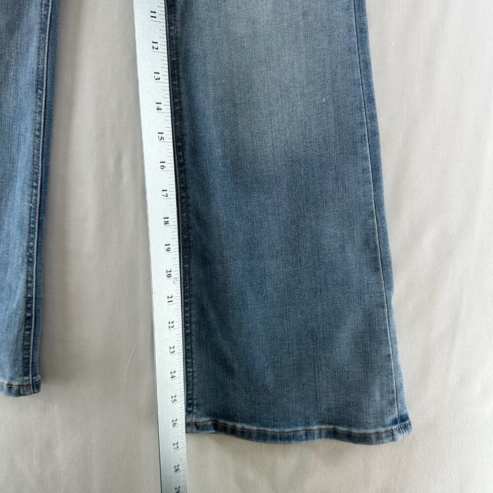 Aeropostale Jeans Womens Sz 000 Mid Rise Flare Stretchy Denim Casual Y2K Blue - Picture 9 of 11